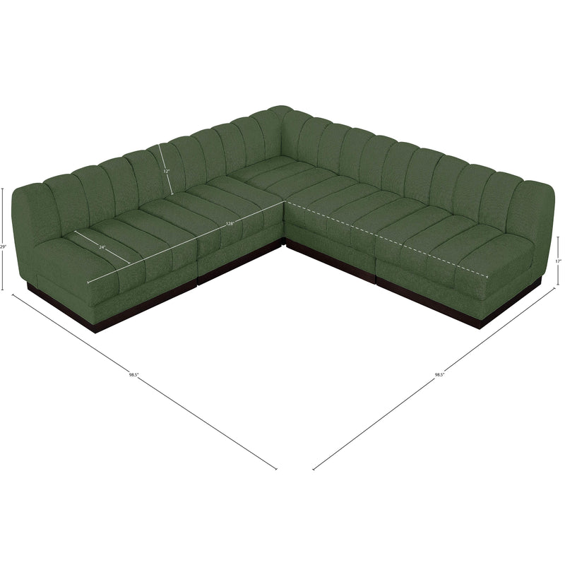 Meridian Quinn Green Chenille Fabric Modular Sectional IMAGE 13