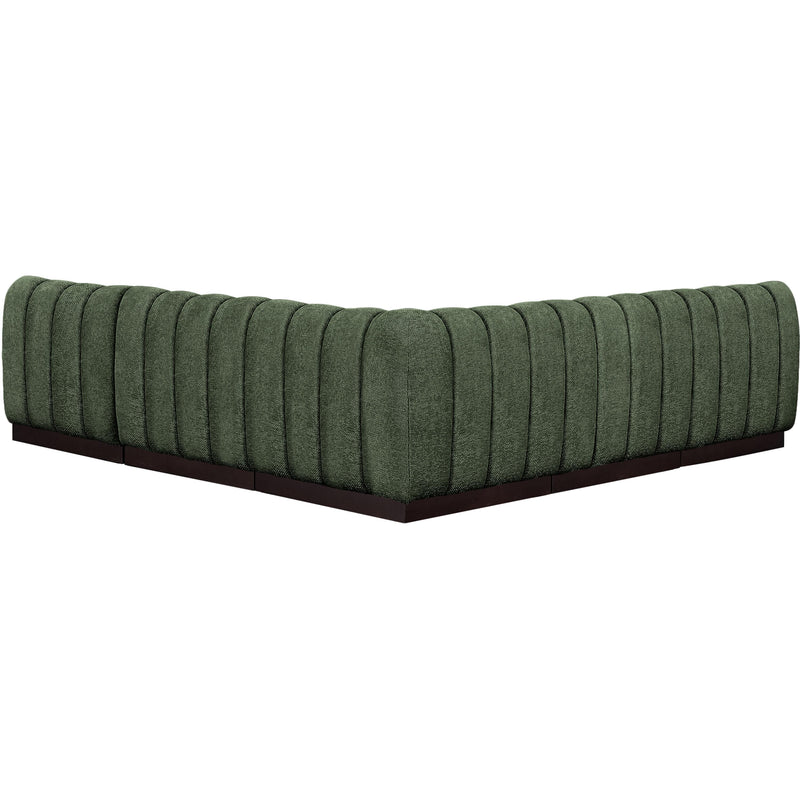 Meridian Quinn Green Chenille Fabric Modular Sectional IMAGE 3