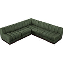 Meridian Quinn Green Chenille Fabric Modular Sectional IMAGE 5