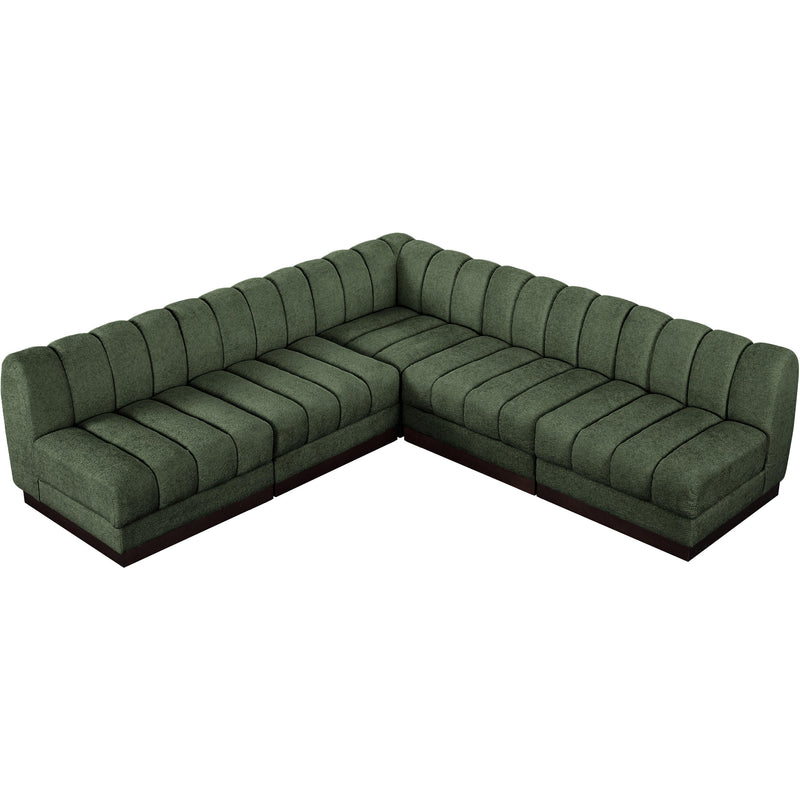 Meridian Quinn Green Chenille Fabric Modular Sectional IMAGE 5
