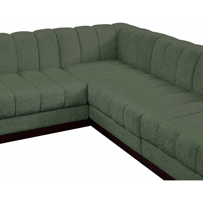 Meridian Quinn Green Chenille Fabric Modular Sectional IMAGE 8
