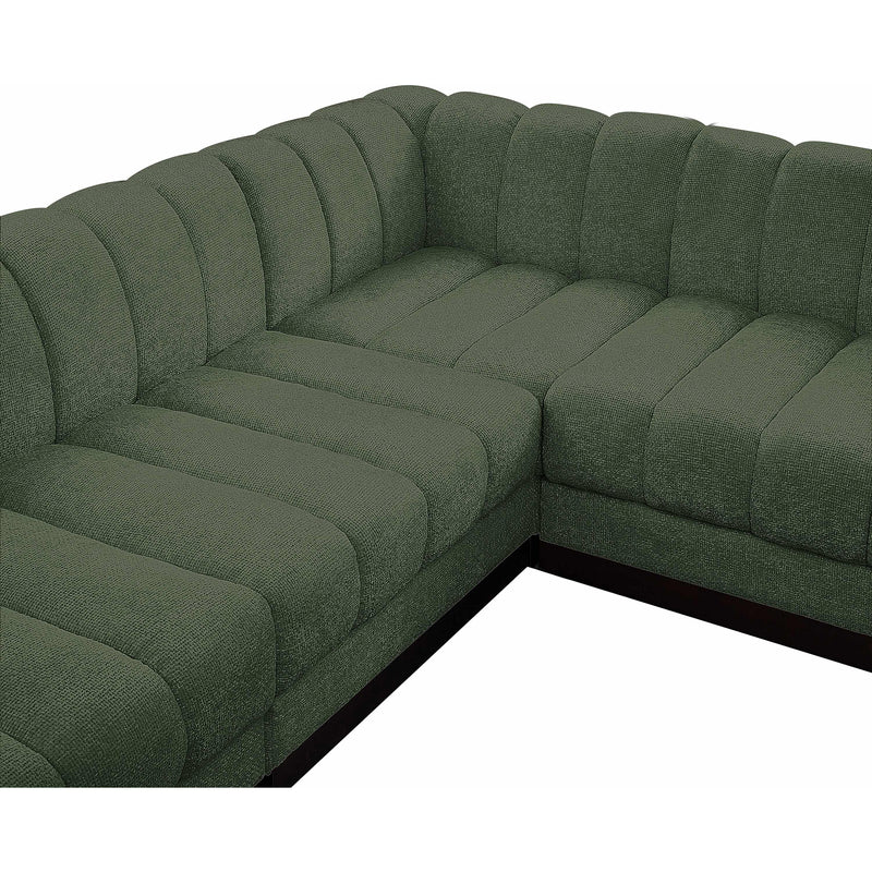 Meridian Quinn Green Chenille Fabric Modular Sectional IMAGE 9