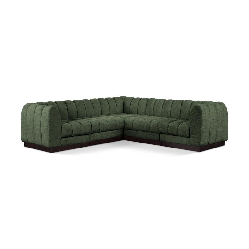 Meridian Quinn Green Chenille Fabric Modular Sectional IMAGE 1