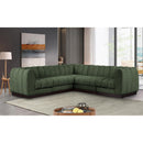 Meridian Quinn Green Chenille Fabric Modular Sectional IMAGE 2