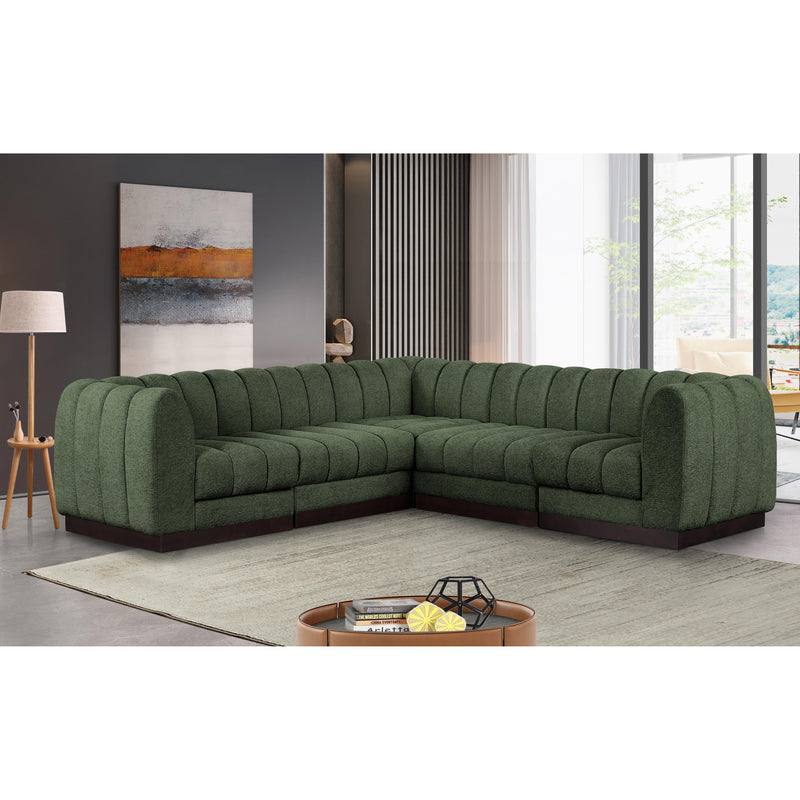 Meridian Quinn Green Chenille Fabric Modular Sectional IMAGE 2