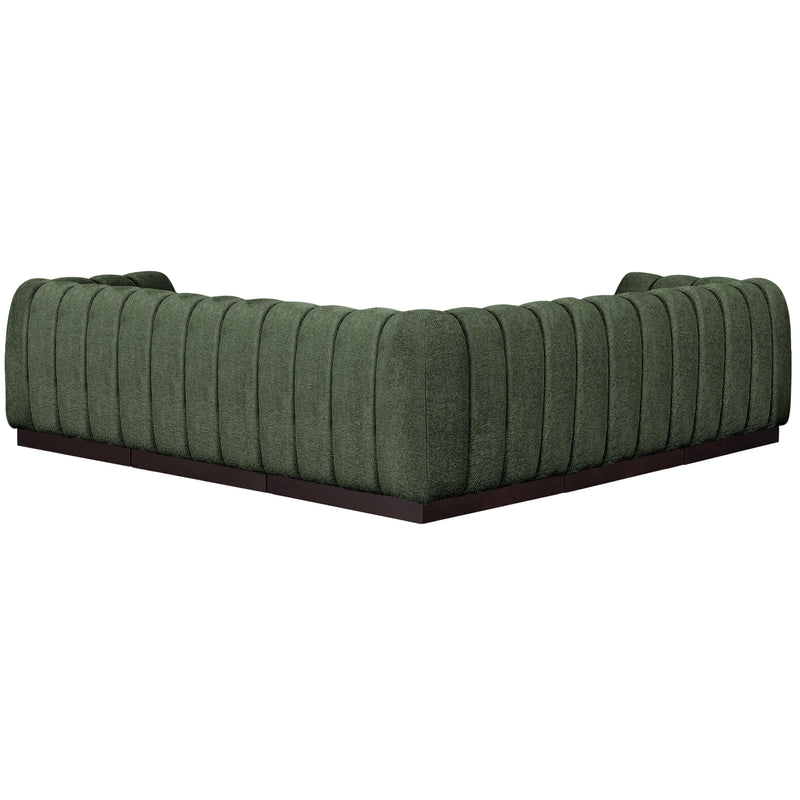 Meridian Quinn Green Chenille Fabric Modular Sectional IMAGE 3