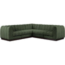 Meridian Quinn Green Chenille Fabric Modular Sectional IMAGE 4