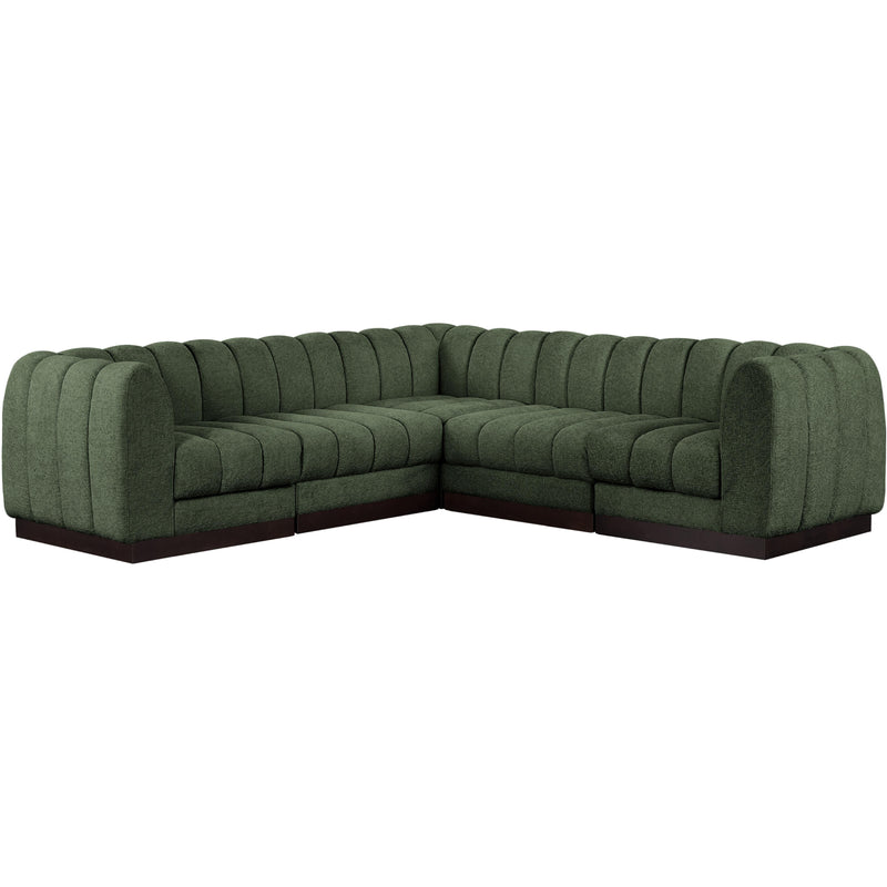 Meridian Quinn Green Chenille Fabric Modular Sectional IMAGE 4