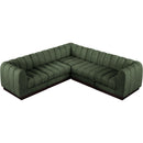 Meridian Quinn Green Chenille Fabric Modular Sectional IMAGE 5