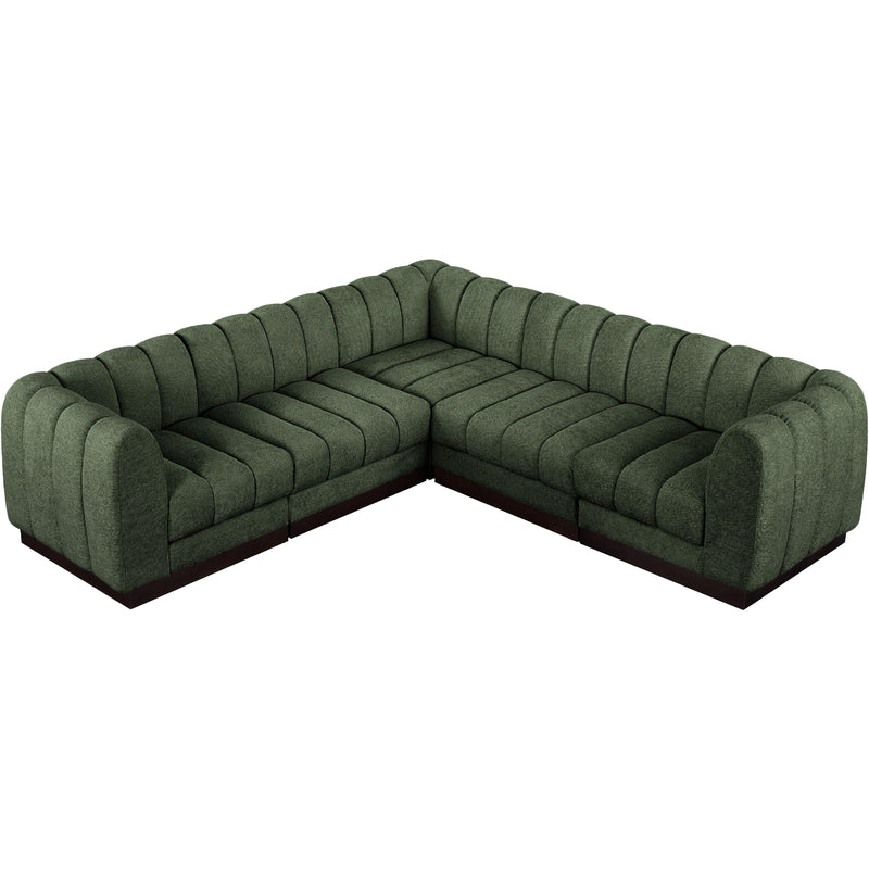 Meridian Quinn Green Chenille Fabric Modular Sectional IMAGE 5