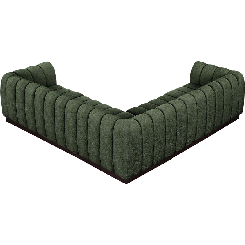 Meridian Quinn Green Chenille Fabric Modular Sectional IMAGE 6