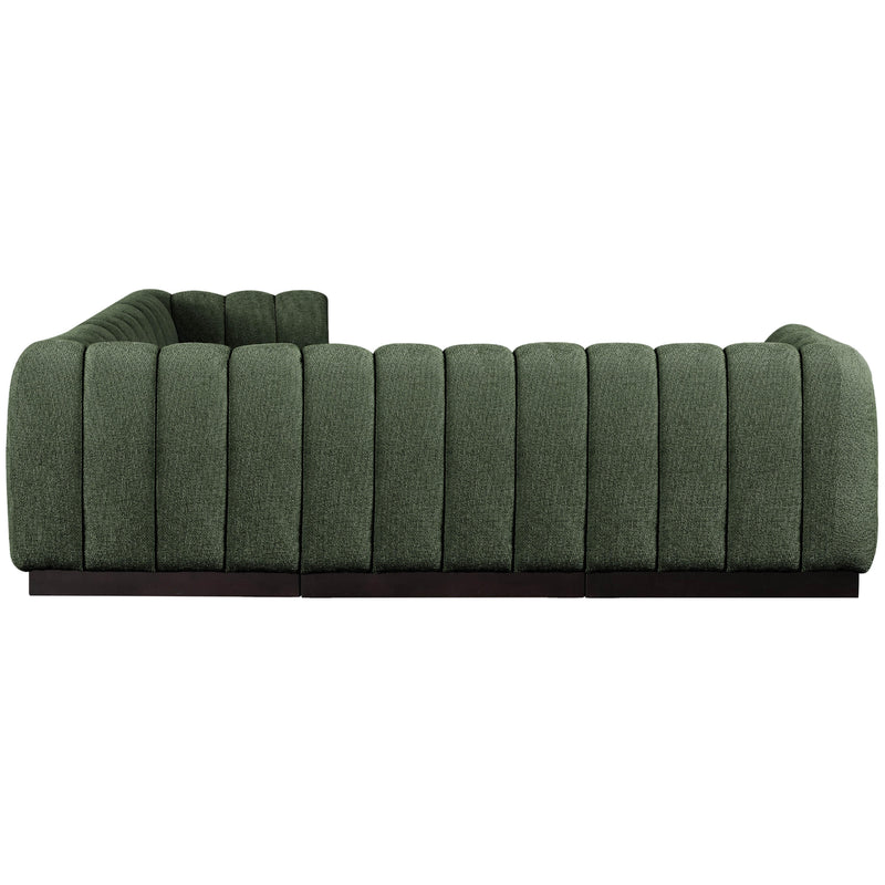 Meridian Quinn Green Chenille Fabric Modular Sectional IMAGE 7