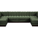 Meridian Quinn Green Chenille Fabric Modular Sectional IMAGE 11