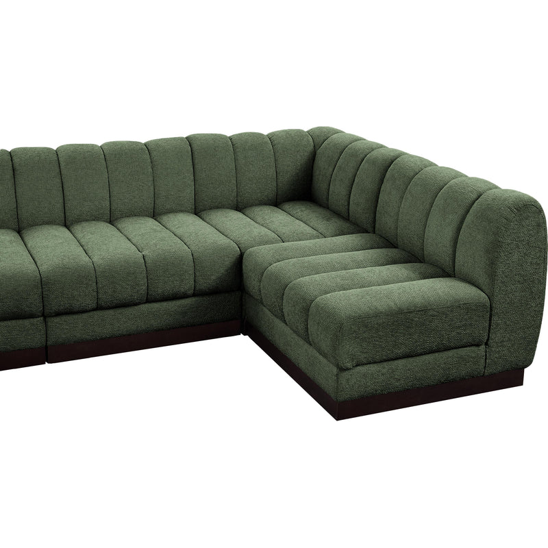 Meridian Quinn Green Chenille Fabric Modular Sectional IMAGE 13
