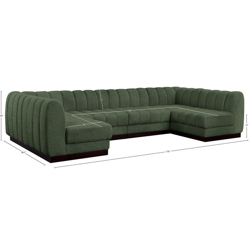 Meridian Quinn Green Chenille Fabric Modular Sectional IMAGE 19