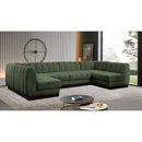 Meridian Quinn Green Chenille Fabric Modular Sectional IMAGE 2