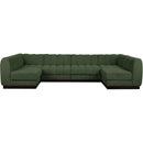 Meridian Quinn Green Chenille Fabric Modular Sectional IMAGE 4