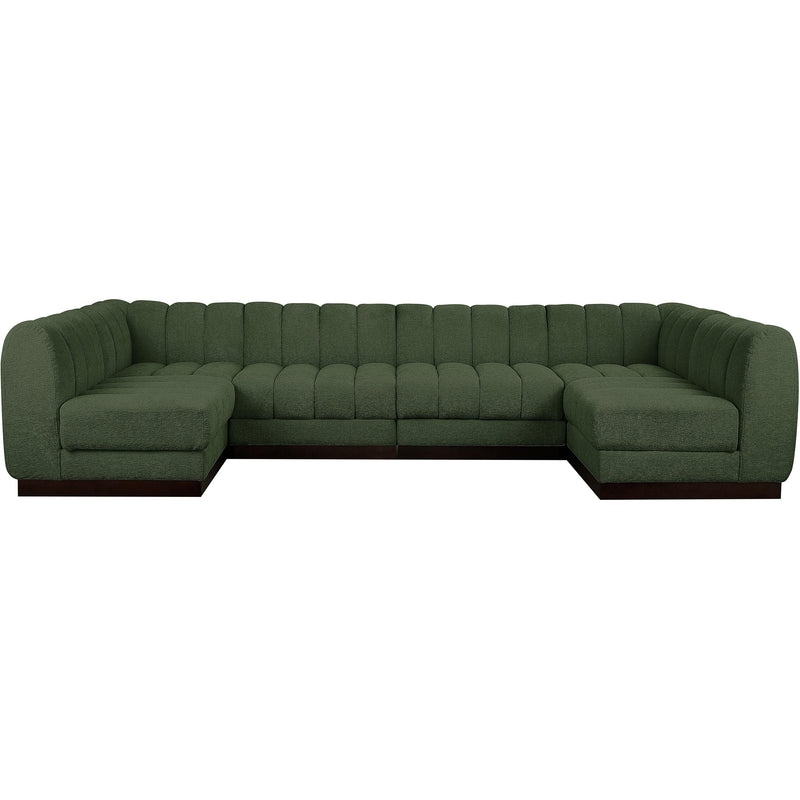 Meridian Quinn Green Chenille Fabric Modular Sectional IMAGE 4