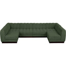 Meridian Quinn Green Chenille Fabric Modular Sectional IMAGE 5