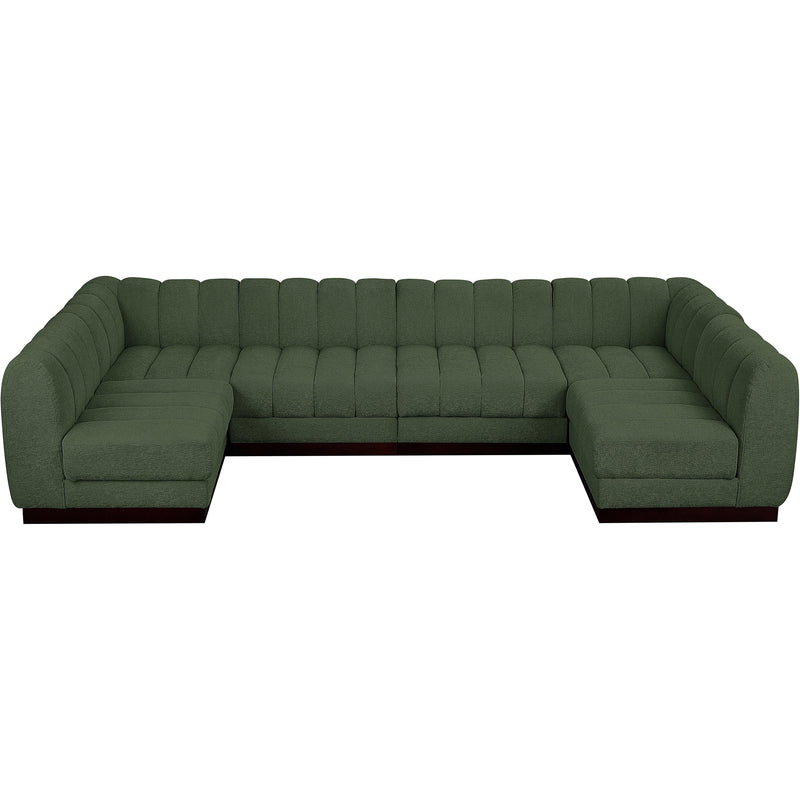 Meridian Quinn Green Chenille Fabric Modular Sectional IMAGE 5