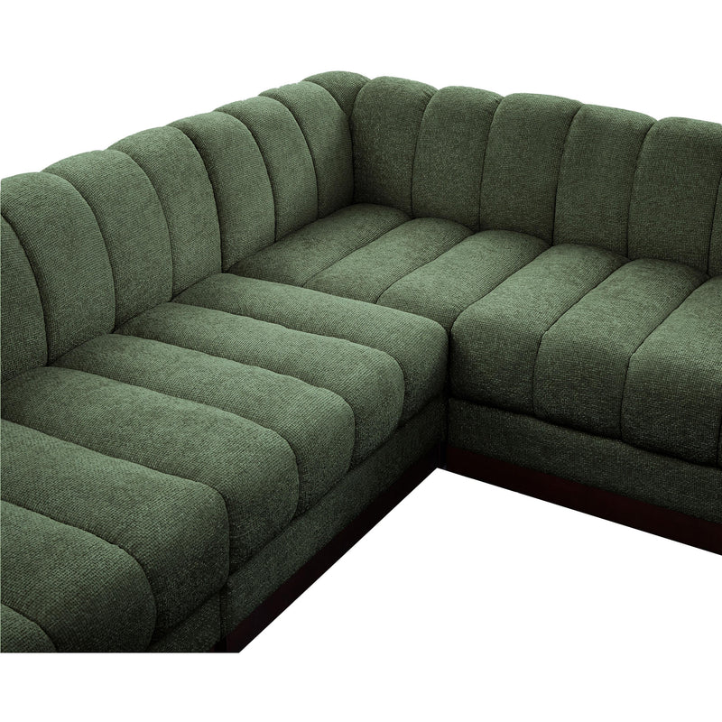 Meridian Quinn Green Chenille Fabric Modular Sectional IMAGE 10