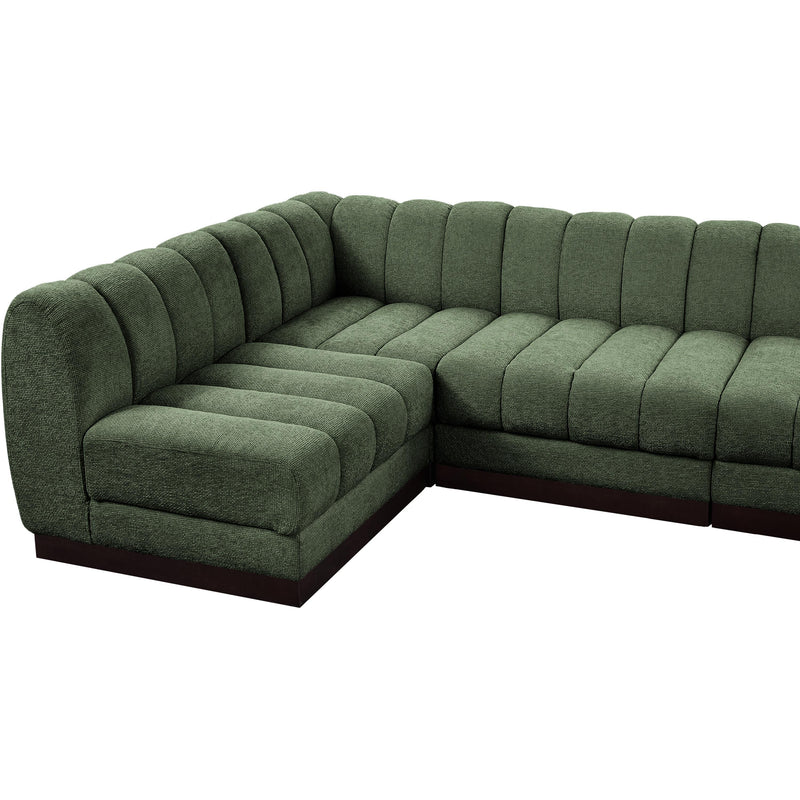 Meridian Quinn Green Chenille Fabric Modular Sectional IMAGE 12
