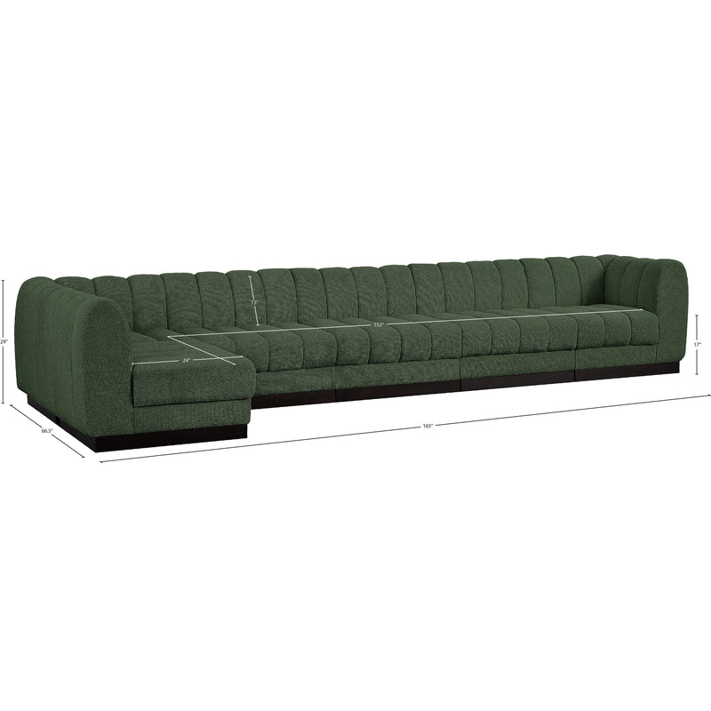 Meridian Quinn Green Chenille Fabric Modular Sectional IMAGE 19