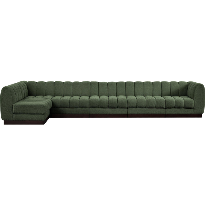 Meridian Quinn Green Chenille Fabric Modular Sectional IMAGE 4