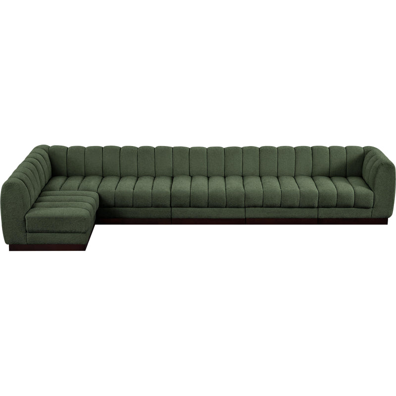 Meridian Quinn Green Chenille Fabric Modular Sectional IMAGE 5