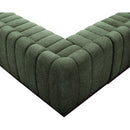 Meridian Quinn Green Chenille Fabric Modular Sectional IMAGE 10