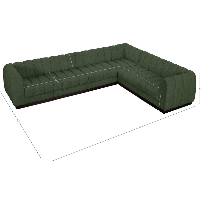 Meridian Quinn Green Chenille Fabric Modular Sectional IMAGE 14