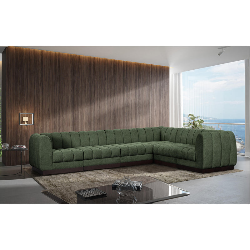 Meridian Quinn Green Chenille Fabric Modular Sectional IMAGE 2
