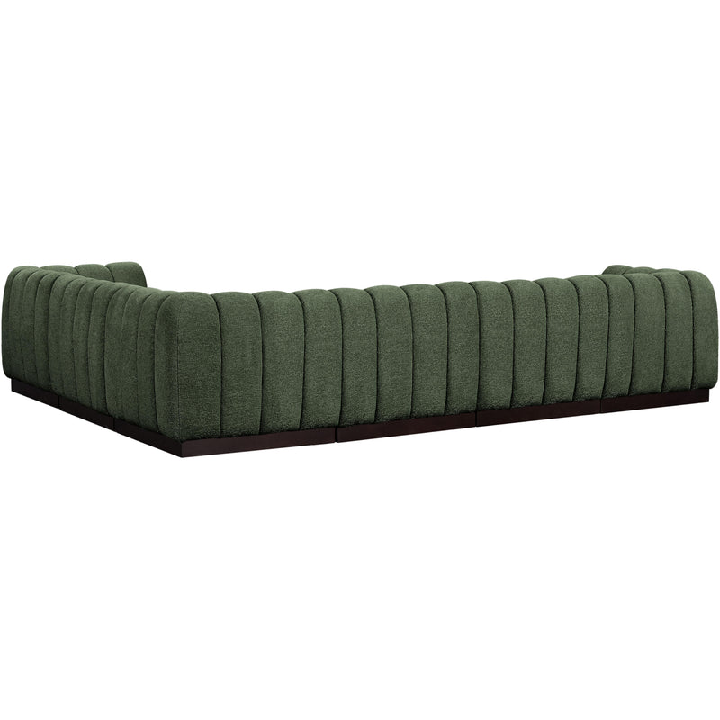Meridian Quinn Green Chenille Fabric Modular Sectional IMAGE 3
