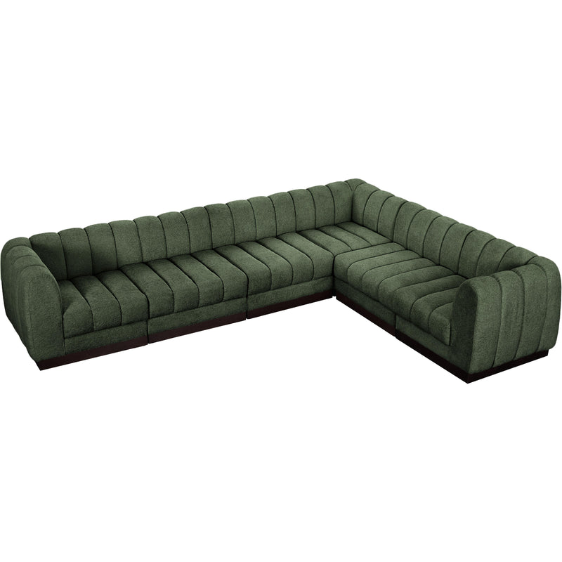 Meridian Quinn Green Chenille Fabric Modular Sectional IMAGE 5