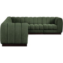 Meridian Quinn Green Chenille Fabric Modular Sectional IMAGE 7