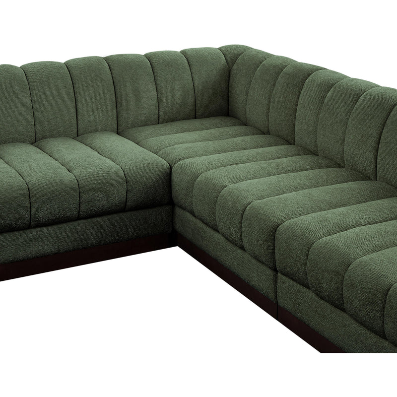 Meridian Quinn Green Chenille Fabric Modular Sectional IMAGE 9