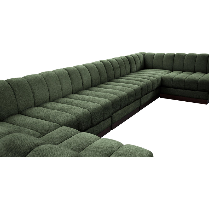 Meridian Quinn Green Chenille Fabric Modular Sectional IMAGE 18