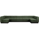 Meridian Quinn Green Chenille Fabric Modular Sectional IMAGE 4
