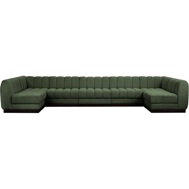 Meridian Quinn Green Chenille Fabric Modular Sectional IMAGE 4