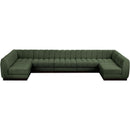 Meridian Quinn Green Chenille Fabric Modular Sectional IMAGE 5