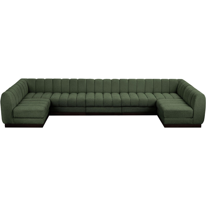 Meridian Quinn Green Chenille Fabric Modular Sectional IMAGE 5