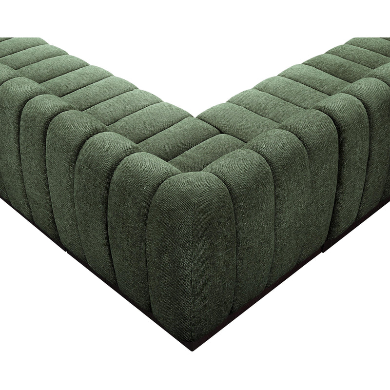 Meridian Quinn Green Chenille Fabric Modular Sectional IMAGE 10
