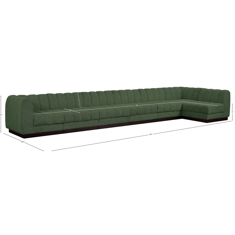 Meridian Quinn Green Chenille Fabric Modular Sectional IMAGE 17