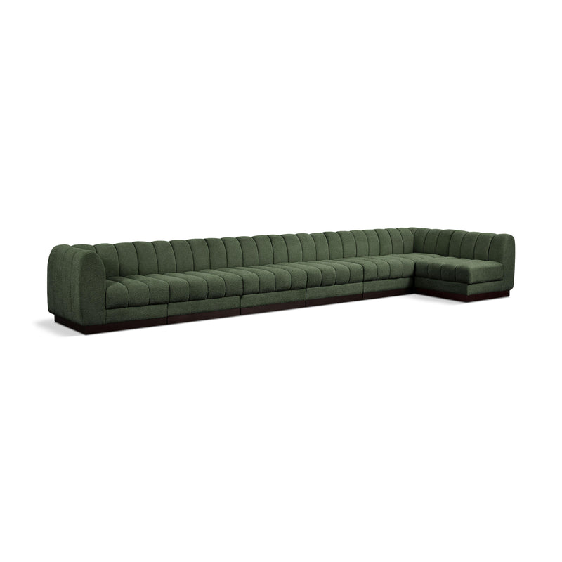 Meridian Quinn Green Chenille Fabric Modular Sectional IMAGE 1