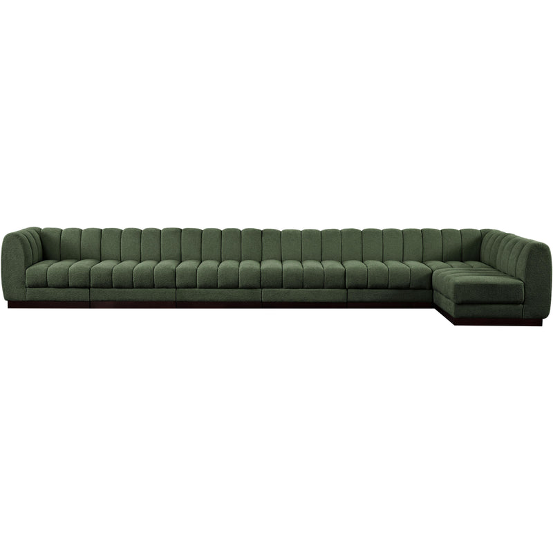 Meridian Quinn Green Chenille Fabric Modular Sectional IMAGE 4