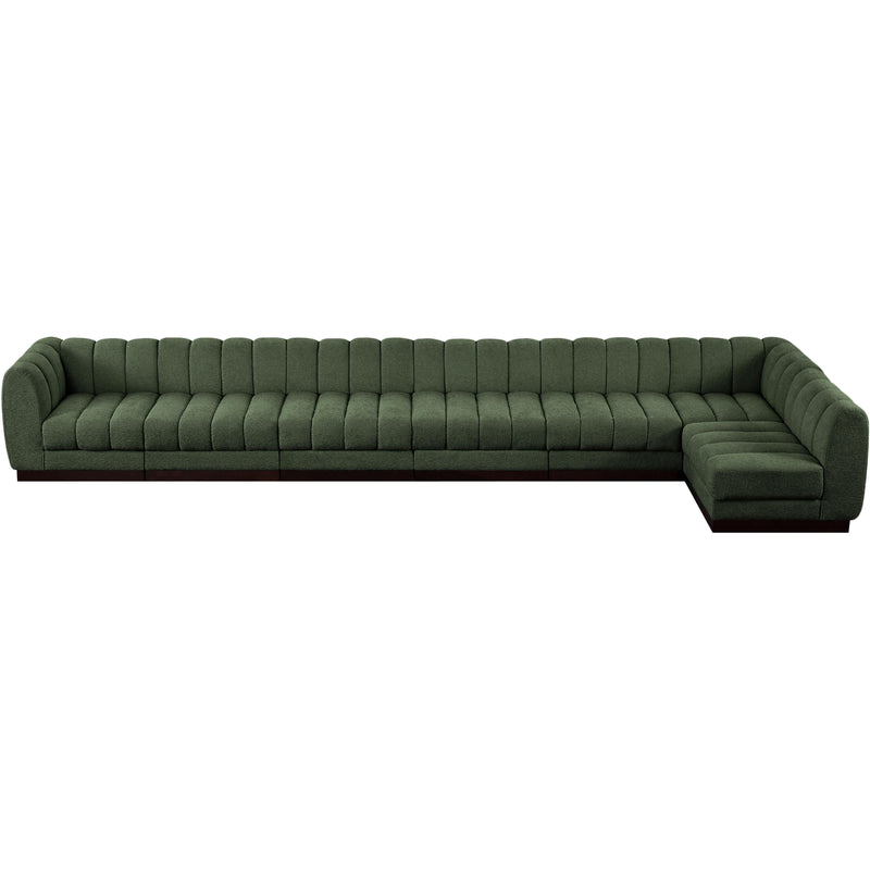 Meridian Quinn Green Chenille Fabric Modular Sectional IMAGE 5