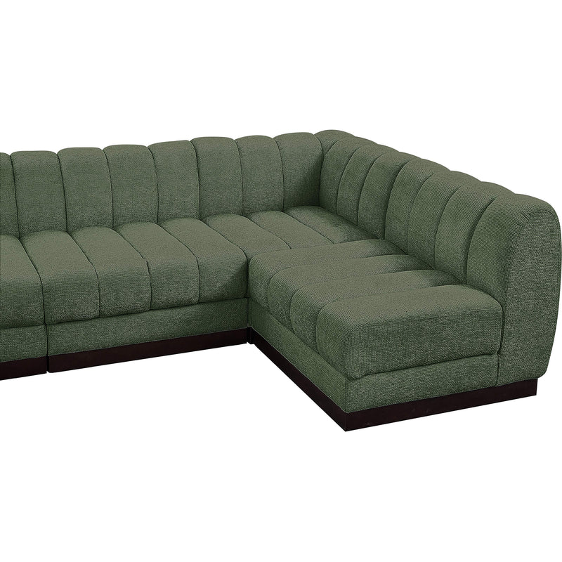 Meridian Quinn Green Chenille Fabric Modular Sectional IMAGE 11