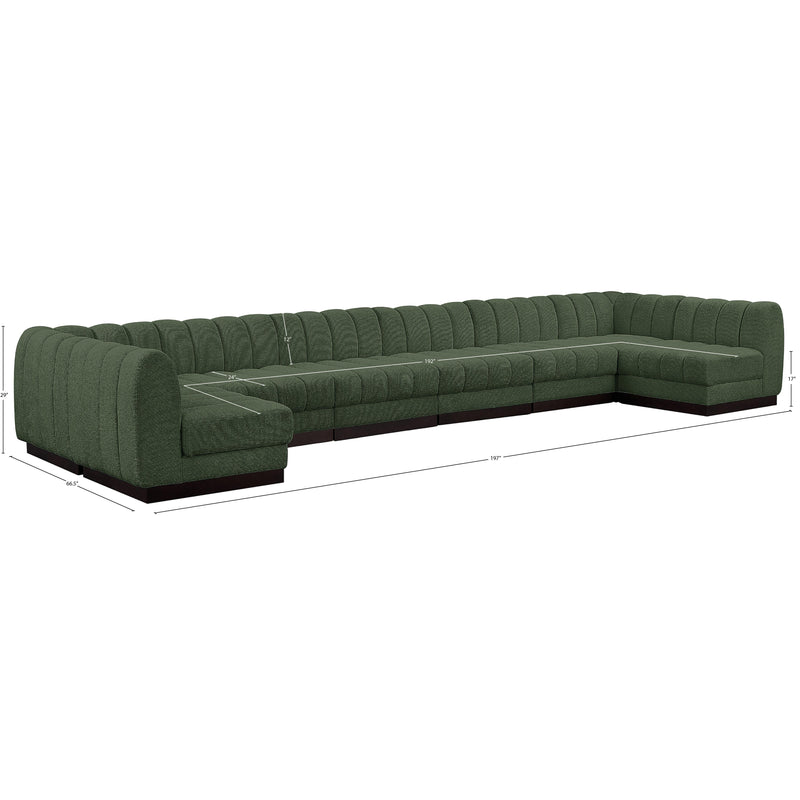 Meridian Quinn Green Chenille Fabric Modular Sectional IMAGE 19