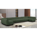 Meridian Quinn Green Chenille Fabric Modular Sectional IMAGE 2