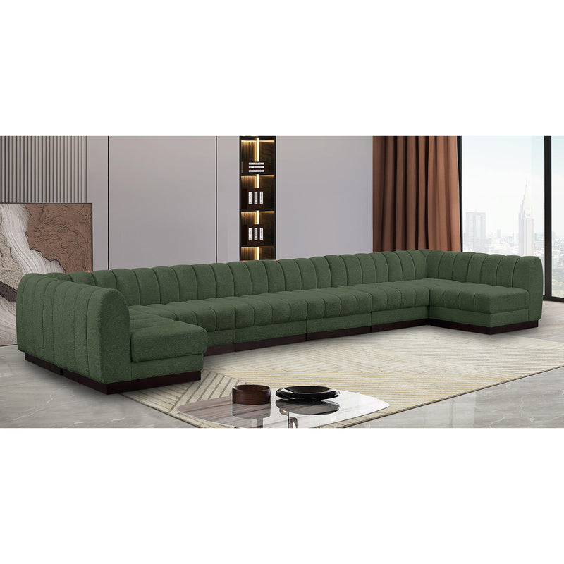 Meridian Quinn Green Chenille Fabric Modular Sectional IMAGE 2